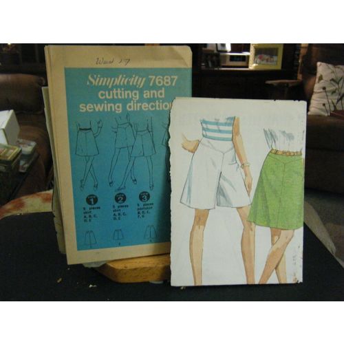 Simplicity 7687 Misses Skirt & Pantskirt Pattern - Waist 27 Hip 38
