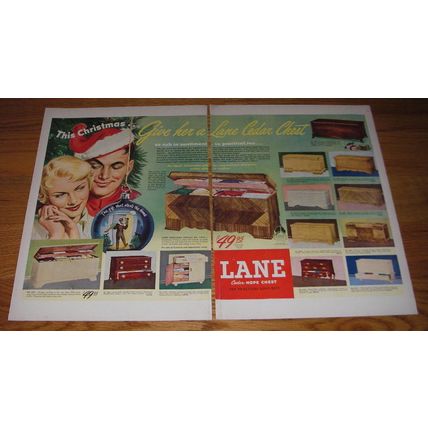 1950 Lane Cedar Hope Chests Ad - This Christmas.. Give her a Lane Cedar Chest
