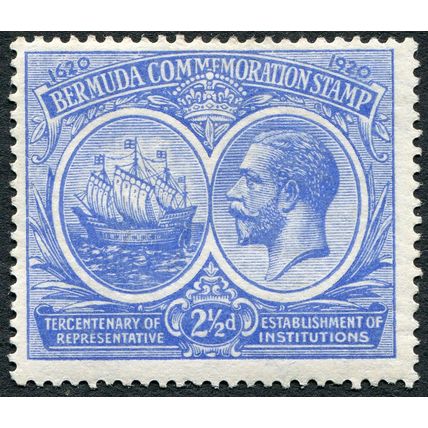 Bermuda 1920 2½d bright blue SG 66 unused