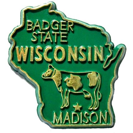 Wisconsin the Badger State Souvenir Fridge Magnet