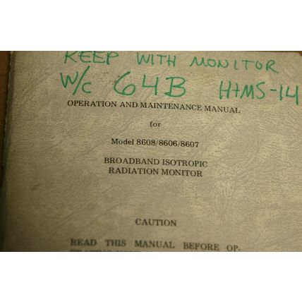 NARDA Boradband Isotropic Radiation Moniitor Operation & Maintenance Manual