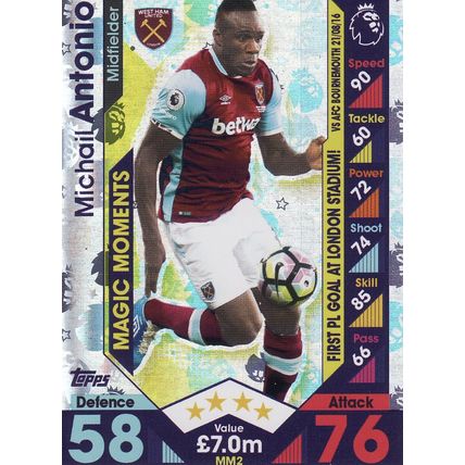 Match Attax 2016/2017 Extra MM3 Michail Antonio Magic Moments