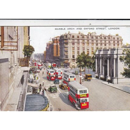 Marble Arch and Oxford Street London Postcard 1949 used VGC
