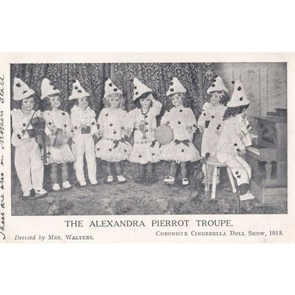 Manchester Alexandra Clown Pierot Troupe Cinderella 1915 War Antique Postcard