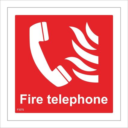 FI075 FIRE TELEPHONE SIGN ALERT SOUND ALARM FACTORY OFFICE SCHOOL HYDRANT