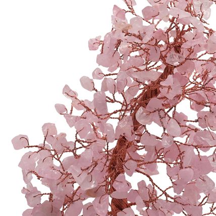 Pink Rose Quartz Gem Tree on a Rose Quartz Base Ornament Gift Home Decor 28 CM