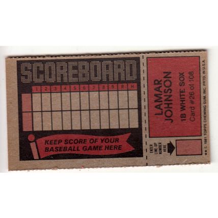1981 Topps Scratch-Off Lamar Johnson #26 baseball card –Scratchoff