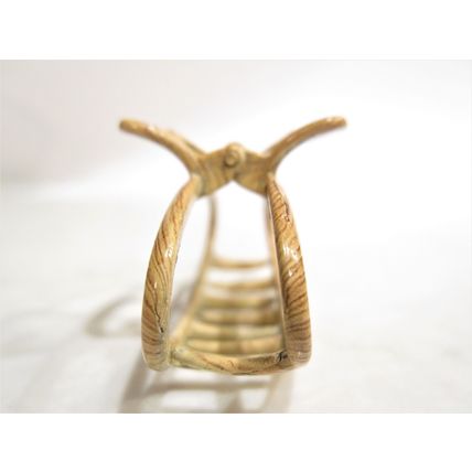 Faux bamboo wood medium/small metal oval hair claw clip barrette