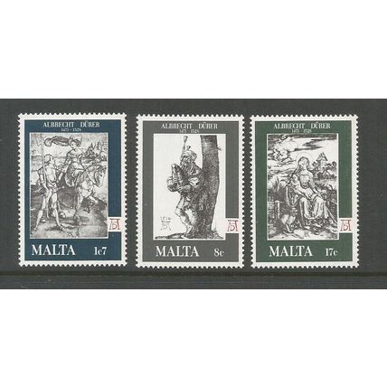 Malta 1978 450th Death Anniversary Of Durer Unmounted Mint Set SG 596 / 598