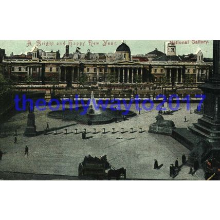 Happy New Year, National Gallery, London, England, Postcard