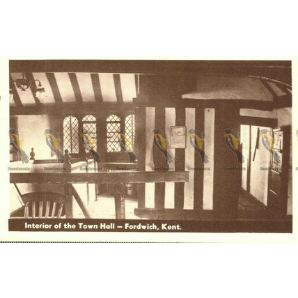 Interior of Town Hall, Fordwich, Kent, Gemini Art Postcard