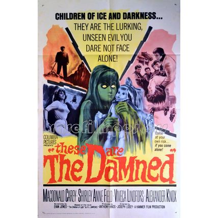 DAMNED 1962 Macdonald Carey Oliver Reed HAMMER D.H. Lawrence US 1-SHEET POSTER