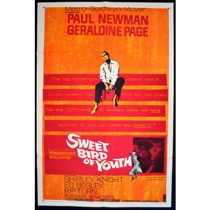 SWEET BIRD OF YOUTH 1962 Paul Newman, Geraldine Page US 1-SHEET POSTER