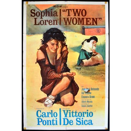 TWO WOMEN 1960 Sophia Loren Jean-Paul Belmondo US 1-SHEET POSTER
