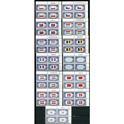 909-21, Mint VF NH - Set of Name Blocks of Four - Stuart Katz