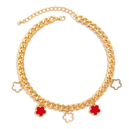 Fashion Color Parthenocissus Grass Pendant Necklace For Women
