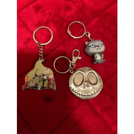 A Very Cool Disney Lot Of 3 Night Before Christmas/Alice Keychain Key Ring Fob