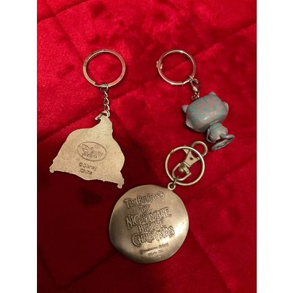 A Very Cool Disney Lot Of 3 Night Before Christmas/Alice Keychain Key Ring Fob
