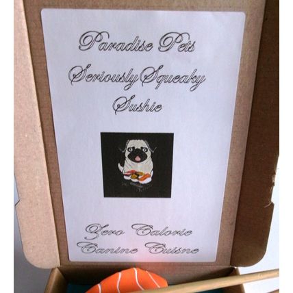 SMALL LATEX DOG TOYS FOR SMALL BREEDS AND PUPPIES 3 X SQUEAKY SUSHI DOG TOYS