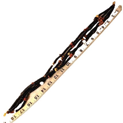 Vintage Boho Hippie Elegant Wooden Beaded Necklace 4 Strand 18 Inch