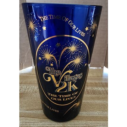 The Villages Florida 2K Blue Commemorative Glass The Time Of Our Lives