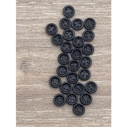 9mm Black Wooden Buttons Baby Cardigan Knitting Sewing 4 Hole Doll Clothing