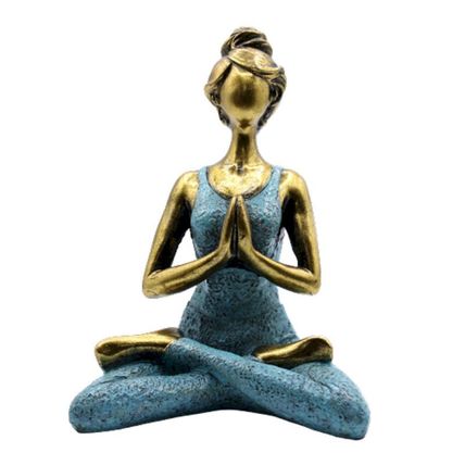 Ornament Yoga Lady - Bronze & Turqoise 24cm