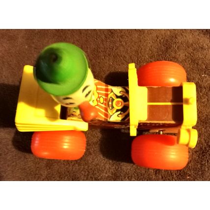 Old Vintage Original Fisher Price Jolly Jalopy # 724 7" Long Working 1965