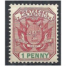 Transvaal 1896 SG217 1d Rose-Red & Green Mounted Mint . . .