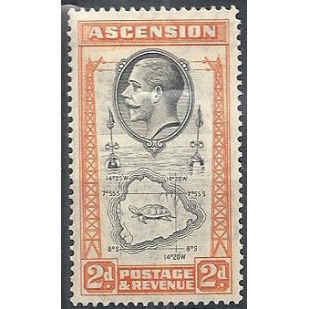 Ascension Island 1934 SG24 2d Black & Orange Mounted Mint .. ..