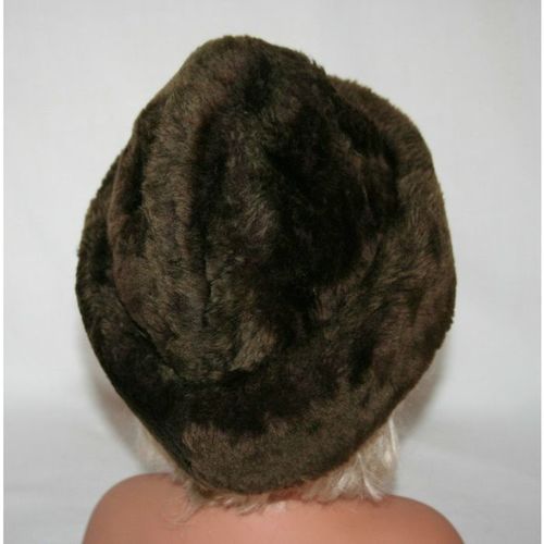 Vintage 1960 1970 Faux Fur Brown Hat