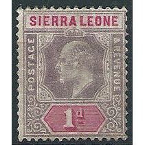 Sierra Leone 1903 SG74 1d Dull Purple & Rosine Mounted Mint ... .