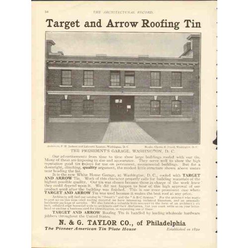 n g taylor company 1912 presidents garage dc roofing tin vintage ad