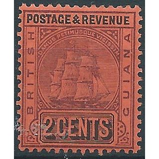 British Guiana 1905 SG241 2c Purple & Black/Red Mounted Mint ....