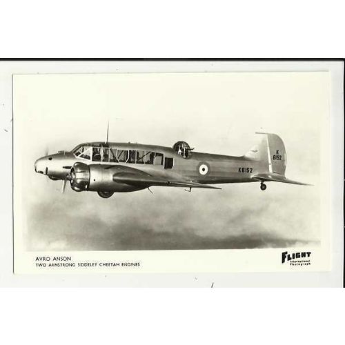 Aviation AVRO ANSON Postcard by Flight International