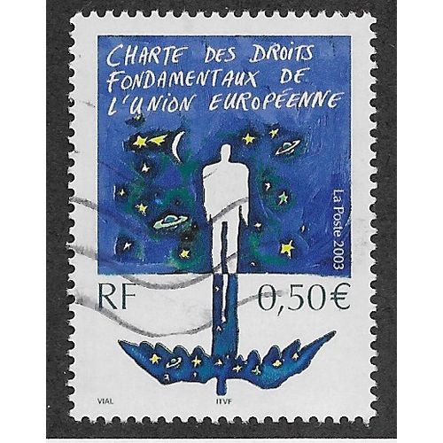 FRA 2003 50c 'HUMAN RIGHTS CHARTER' FINE USED (EBID55-624)