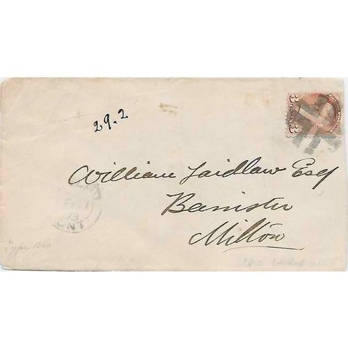 Canada " Small Queen Guelph Crossroads Cork cancels 1873 to Milton ONT