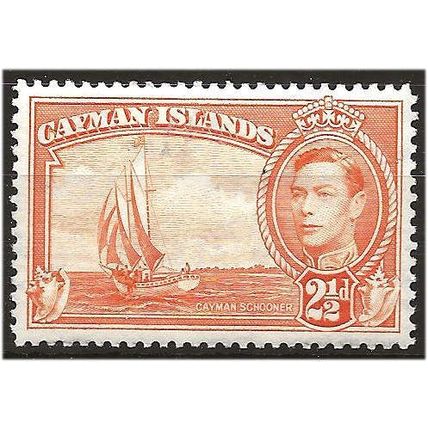 Cayman Islands 1947 SG120a 2 1/2d Orange Mounted Mint . .. .