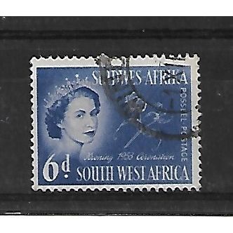 SouthWestAfrica.SG152 6d Queen Elizabeth II&Gloriosa Virescens.Fine Used.May21