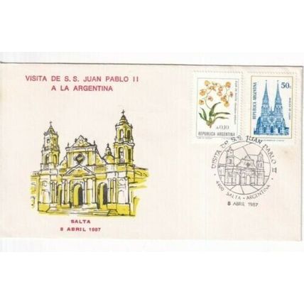 Argentina 1982 visita Juan Pablo II Salta FDC Special cancel unaddressed VGC