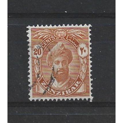 Zanzibar.SG313 20c Sultan Khalifa bin Harub (Orange).Fine Used.Jul24m