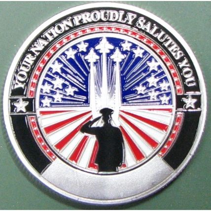 Military Veteran's. Challenge Coin. 1.5". 93b.