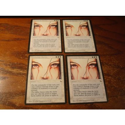 Magic The Gathering, MTG, 4-Cards, 1994, BLOOD OF THE MARTYR, ex+