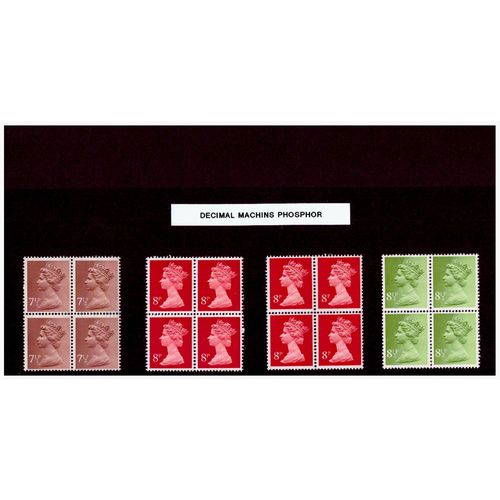 1970's GB Decimal Machins Phosphor Bands (Lot 4)