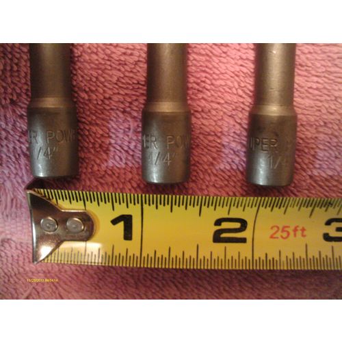 3 piece 1/4" drive STRONG MAGNETIC 6" LONG CHROME VANADIUM NUT DRIVER/SETTER NEW