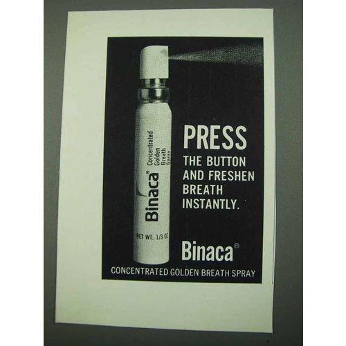 1969 Binaca Concentrated Golden Breath Spray Ad - NICE!
