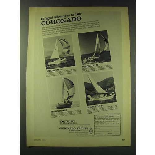 1970 Coronado Yachts Ad - Coronado 23, Coronado 25, Coronado 30, Coronado 34