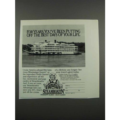 1983 Delta Queen Steamboat Co. Ad - Best Days of Life