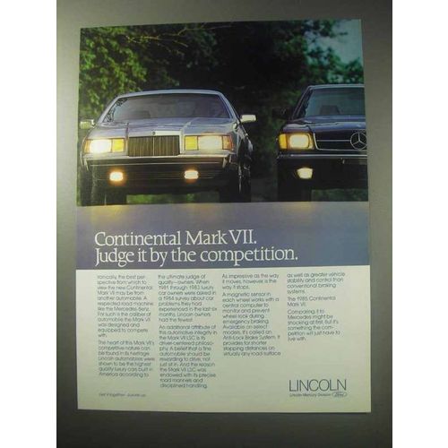 1985 Lincoln Continental Mark VII Car Ad - Judge It