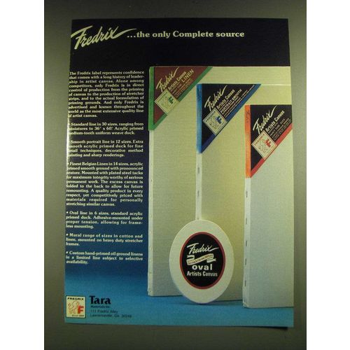 1990 Fredrix Artists Canvas Ad - Fredrix Éthe only complete source